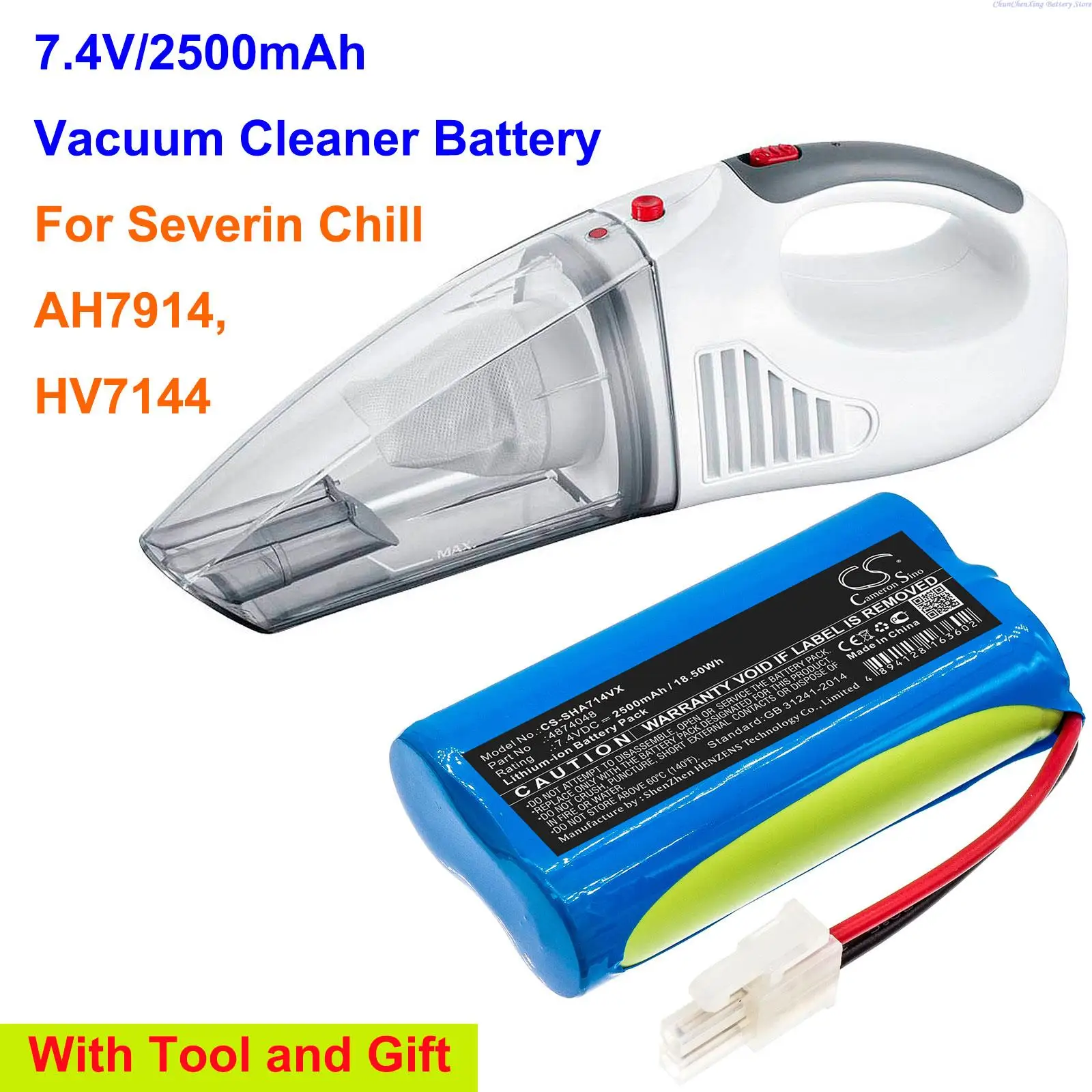 OrangeYu 2500mAh Vacuum Cleaner Battery 4874048 for Severin Chill AH7914, HV7144