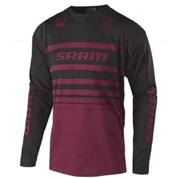 Sram-Mountain Bike Downhill Jerseys, Long Sleeves, MTB Shirts, Offroad DH Motorcycle Jersey, Motocross Sportwear Clothing, New