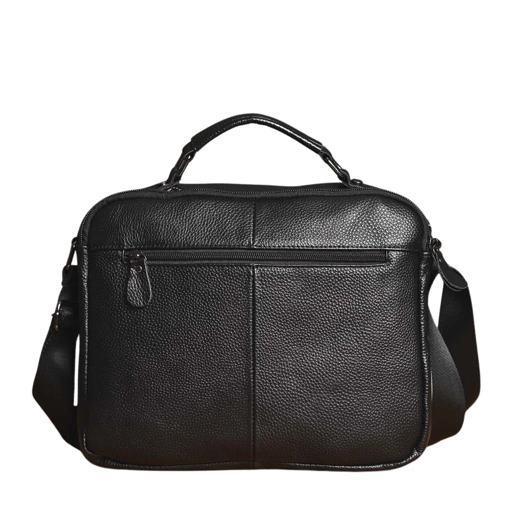 Men's Leather Soft Leather Shoulder Bag Head Layer Cowhide Casual Simple Business Messenger Bag Horizontal Large-Capacity