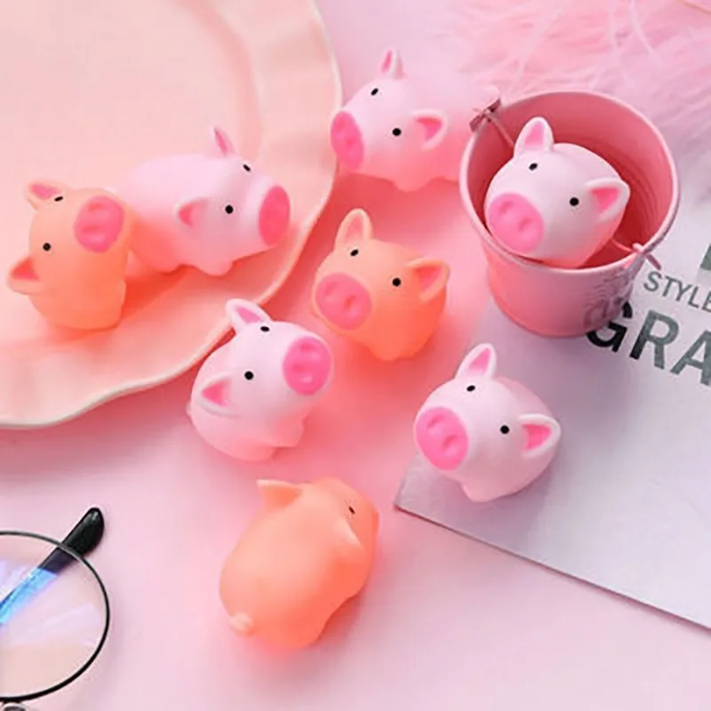 1pc Squeaky Pink Pig Squishy Toy, Funny Prank Fidget Toy for Stress Relief