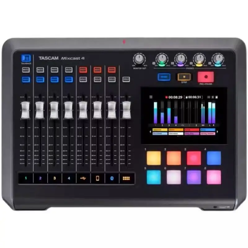 

Mixcast4 USB Sound Card Multi-Person Live Broadcast Workstation Mixer Mobile Phone Effect Musical Instrument Accessory