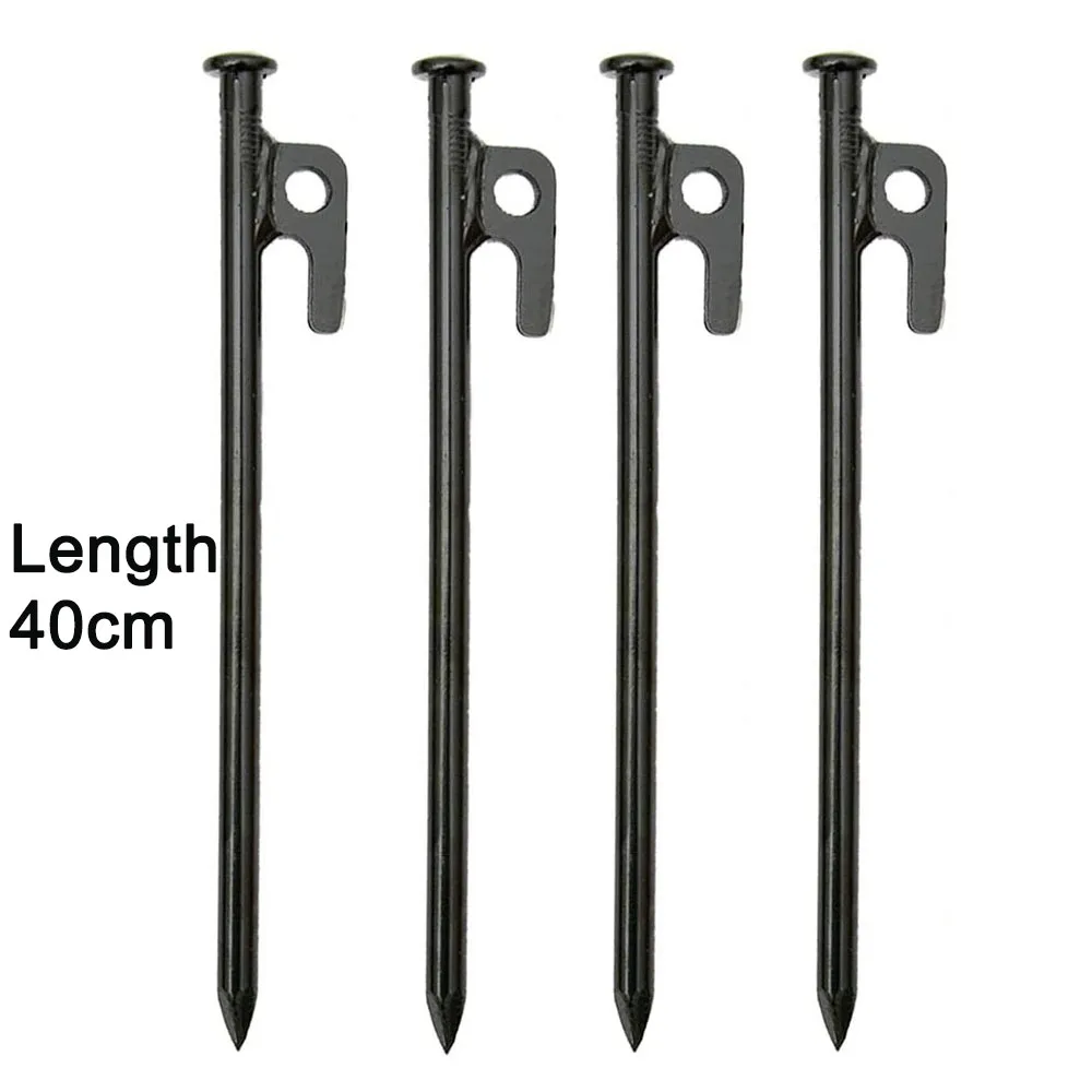 Heavy Duty Tent Stakes, Steel Tent Pegs for Camping, Tarp, Camping, Unbreakable and Inflexible, 40cm