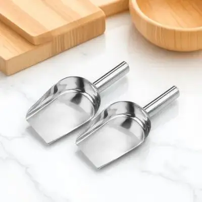 

2Pcs Stainless Steel Food Scoop Ice Shovel for Kitchen Bar Restaurant Sugar Flour Beans Nuts Coffee Home Dried Food