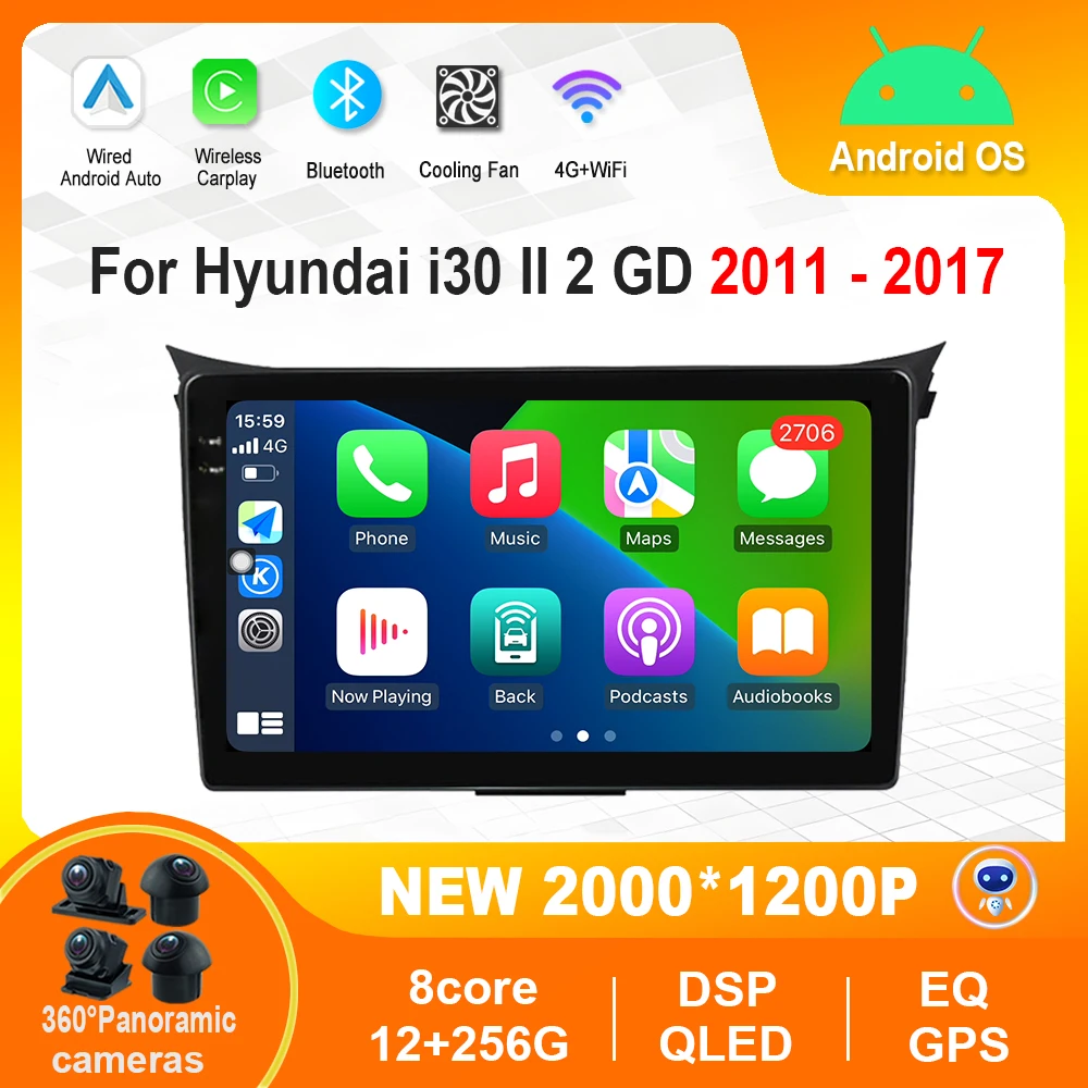 

9 '' for Hyundai i30 II 2 GD 2011 - 2017 Android Car Multimedia GPS Navi Bluetooth 4G WiFi DSP Stereo Touch Screen Video player