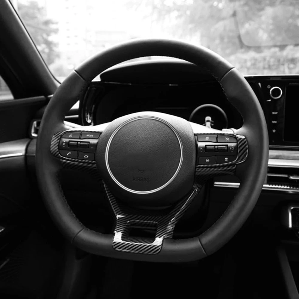

Car Carbon Wood Style Steering Wheel Button Cover Frame Trim Interior For Tuning Kia Sportage NQ5 2022 2023 K5 2025