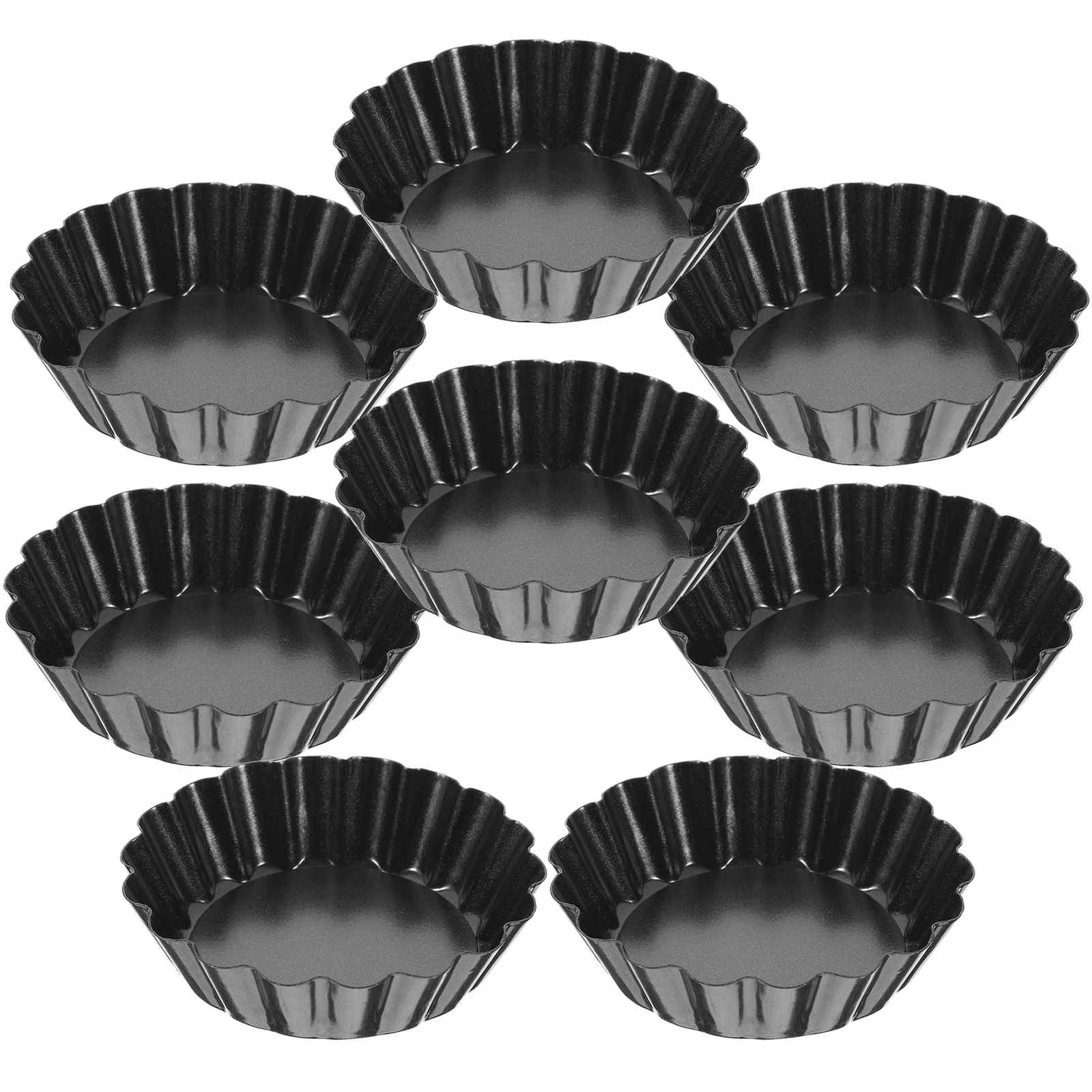 

8 Pcs Mini Tart Pans 3 Inch Removable Bottom Carbon Steel Baking Pan Egg Tray Roasting Plate Cookie Mold Dessert Tool