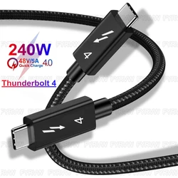 Thunderbolt4 Cable USB C 40Gbps Cable 8K@60Hz PD240W 100W Quick Charger for MacBook Pro Samsung M1 Thunderbolt 4 Laptop Cable