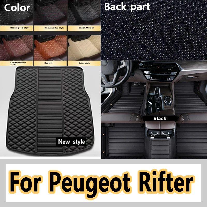 Luxury Car Floor Mats For Peugeot Rifter K9 2019 2020 2021 2022 5seat Passenger Versions Waterproof Car Carpet Foot Mat Car Mats