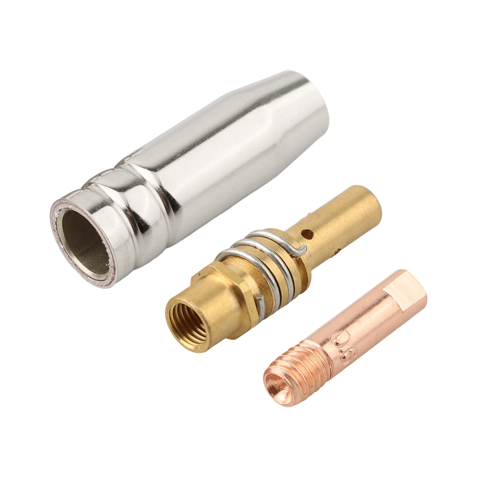 

Copper Nozzles MB15 15AK Contact Tip MIG Welding Applications 0.9mm Aperture Compatible With MIG130 Compatible With MIG200
