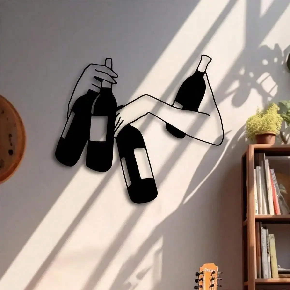 

Wall art,4 Bottles In Arm Abstract Metal Wall Art - Modern Home Decor For Bedroom, Wall Decor, Perfect As Birthday Gift