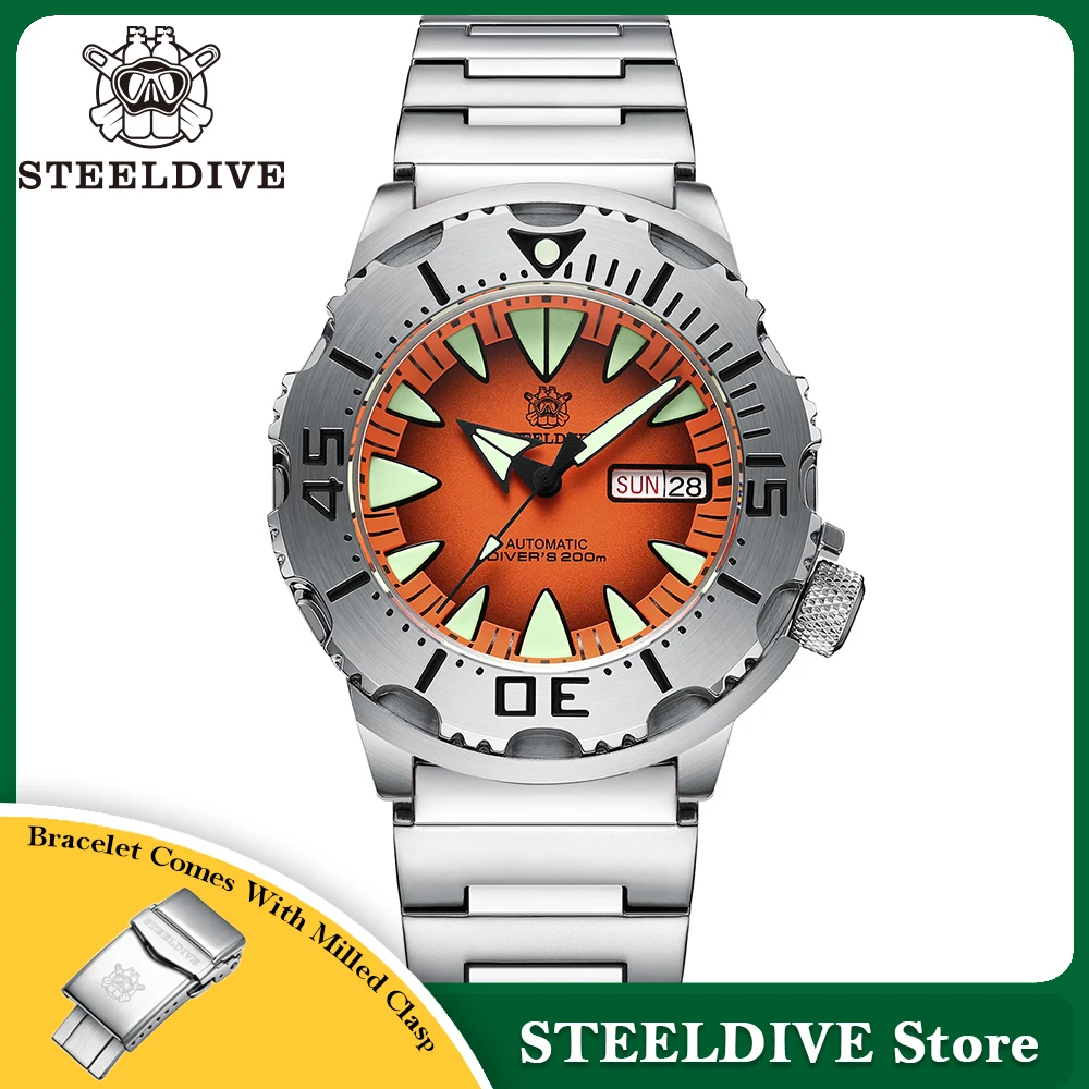 

STEELDIVE SD1984 Best Seller 42.2MM M onster 200M Waterproof NH36 Day Function Sapphire Glass Automatic Movement Diving Watches