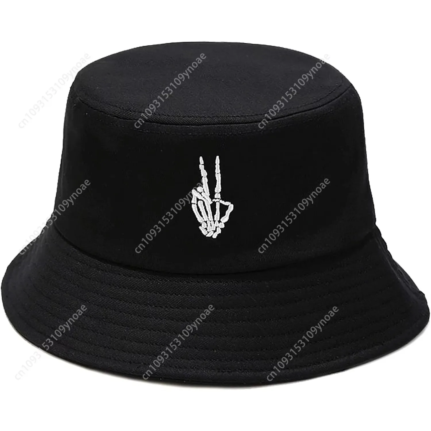 

Skeleton hands Fashion Embroidery Bucket Hat Cotton Beach Man Women Fishing Cap Hats Outdoor Sun Caps Cartoon Pattern Unisex