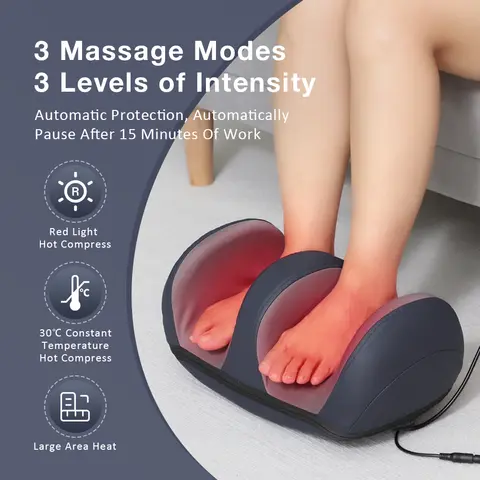 Electric Foot Massager Hot Compress Shiatsu Kneading Leg Roller Kneading Calf Deep Relieve Fatigue Relaxation Muscle