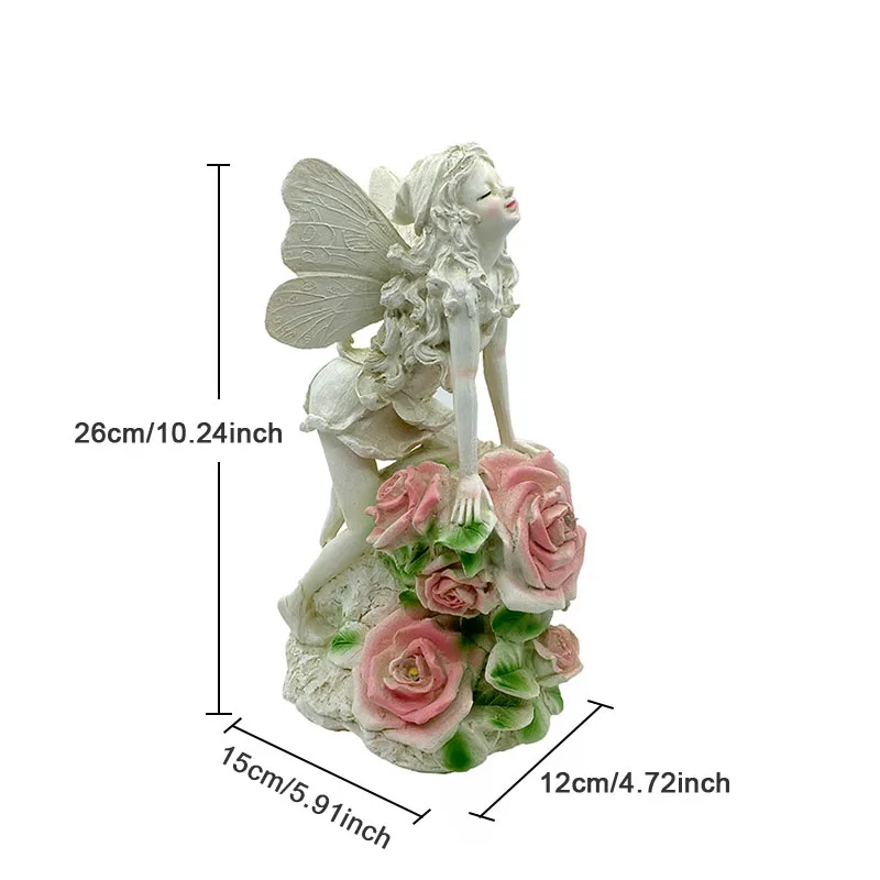 Imagem -06 - Nordic Girl Bouquet Solar Flower Fairy Ornamento de Resina Estátua do Jardim ao ar Livre Decoração do Artesanato Acessórios