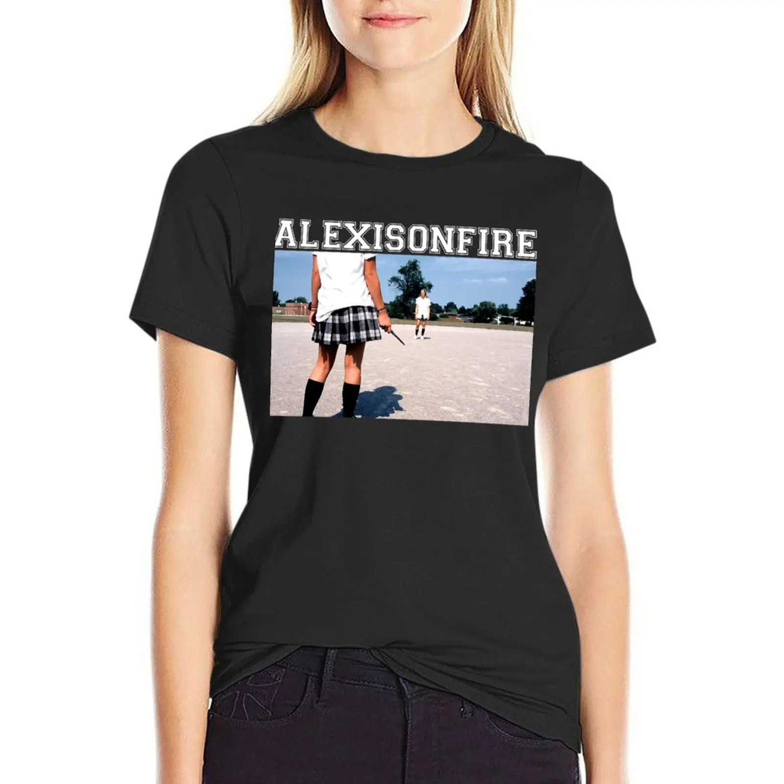 

ALEXISONFIRE T-Shirt anime blacks plus size t shirts for Women loose fit