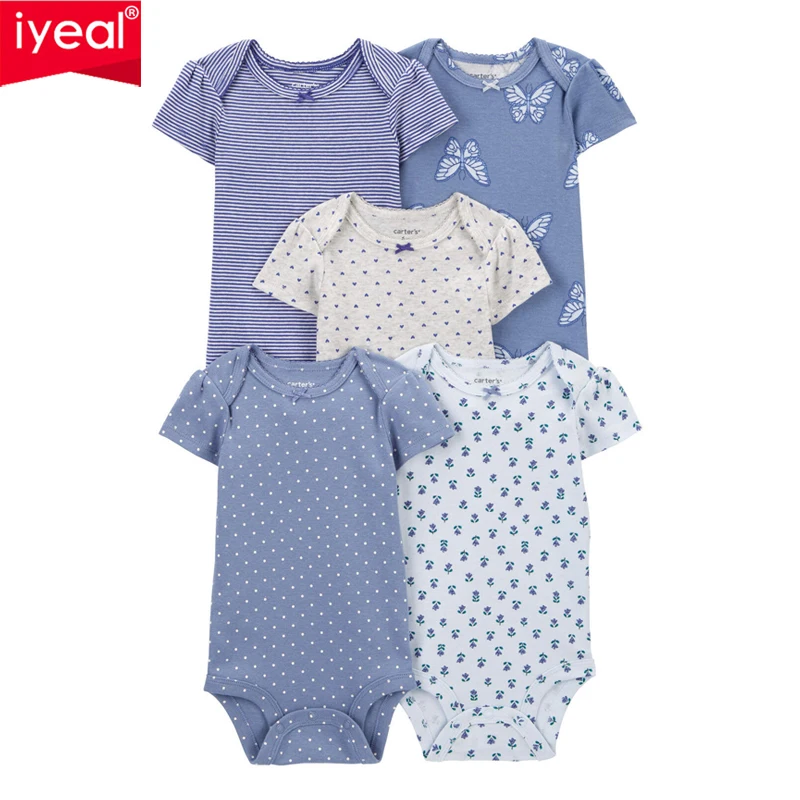 iyeal-0-24-months-newborn-body-bebe-jumpsuit-clothing-baby-boys-girls-bodysuit-5pcs-short-sleeve-100-cotton-baby-clothes