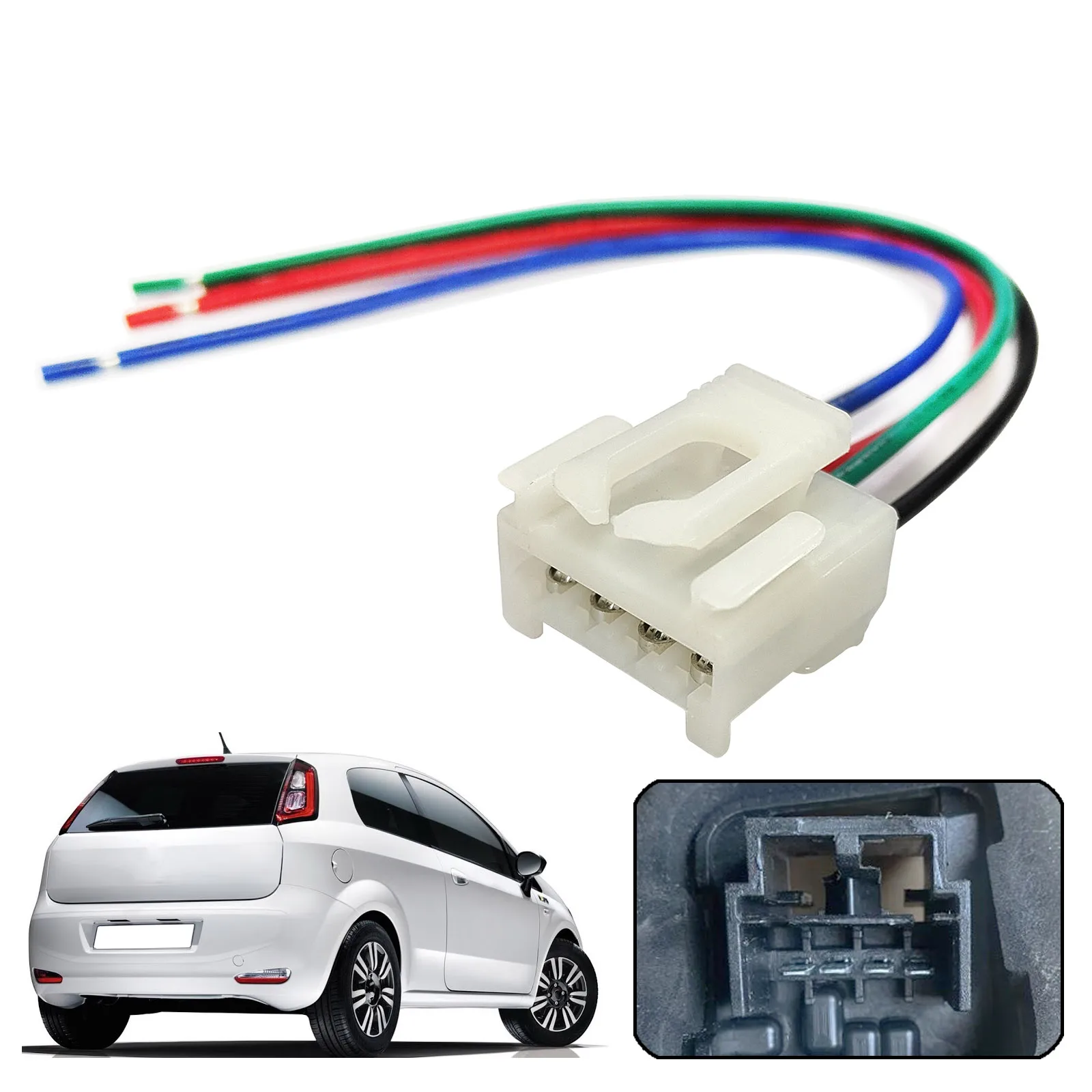 フィアットグランデプント EVO アルファロメオ 147 156 159 GT リアテールライトランプ 4 ピンコネクタピグテールプラグ配線ハーネス 12495980