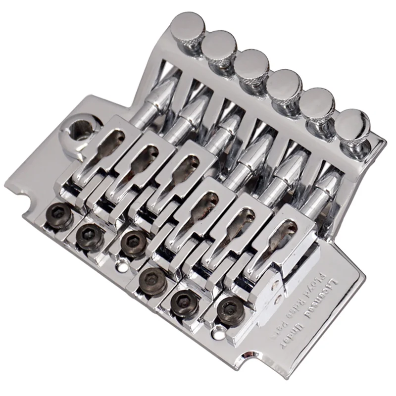

ABLB-Chrome Electric Guitar Tremolo Bridge Part Double Locking Systyem/78MM Between The 2 Studs Centers/Strings Through Saddle