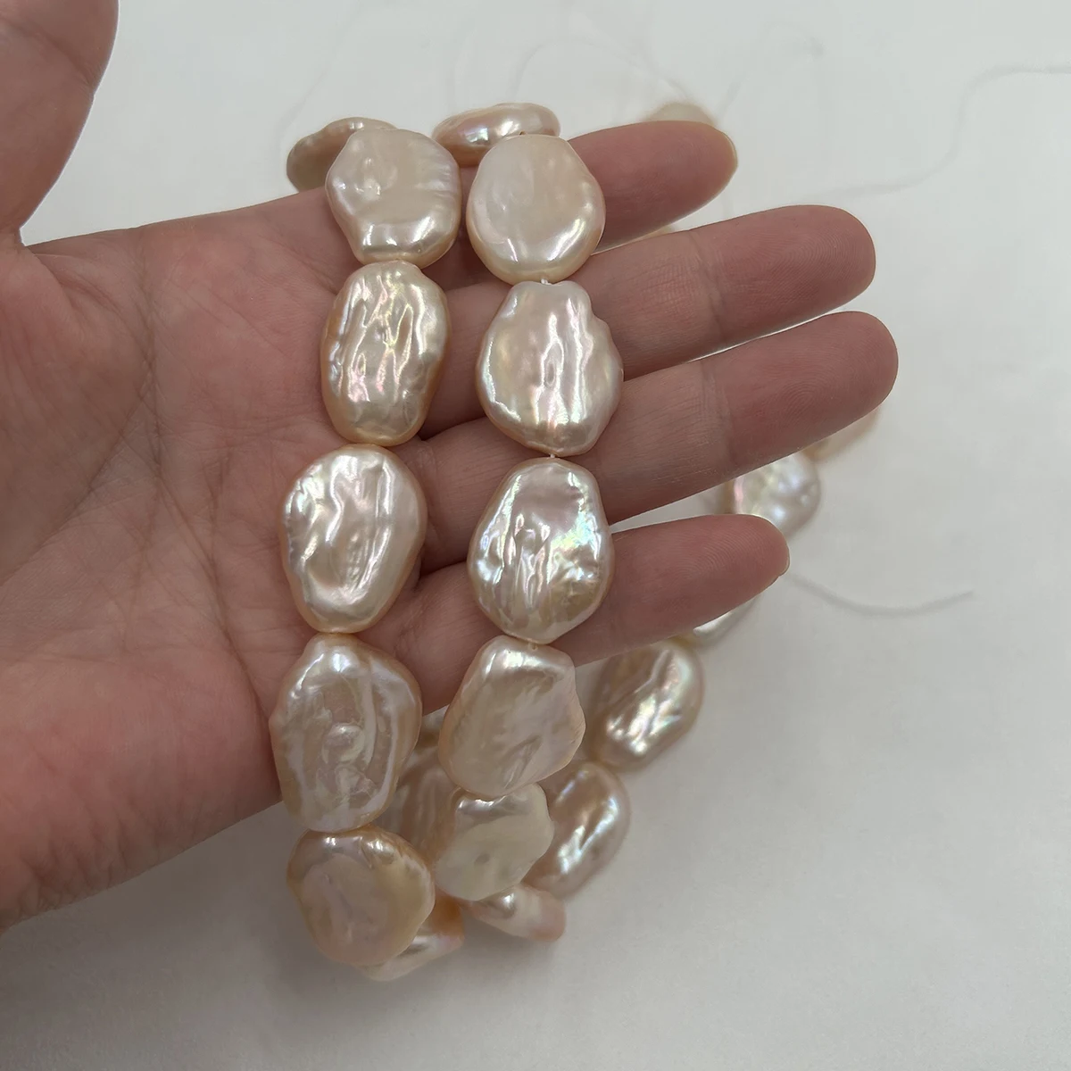 

AAA High luster 16 inch 14-28 mm 100% Nature freshwater loose pearl with big baroque shape, BIG KESHI BAROQUE pearl in strand