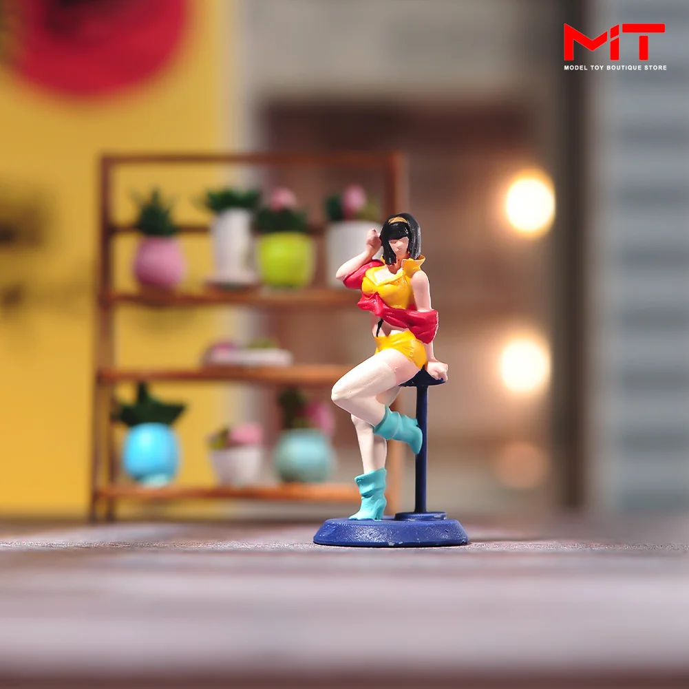 Miniatures Figurine 1/87 1/64 1/43 1/24 1/18 Anime Beauty Girl Sitting stool Figures Diorama Mini Doll Model Creative Props toys