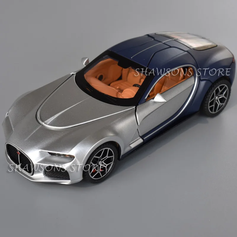 

1:32 Scale Diecast Model Car Toys Bugatti Atlantic Miniature Replica Pull Back Sound Light
