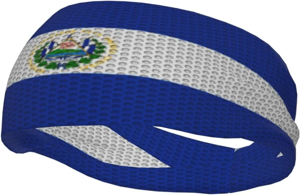 

Flag of El Salvador Headbands for Women Men Non Slip Headband,Soft Elastic Sports Hair Bands for Women's Hair, Basketball Yoga W