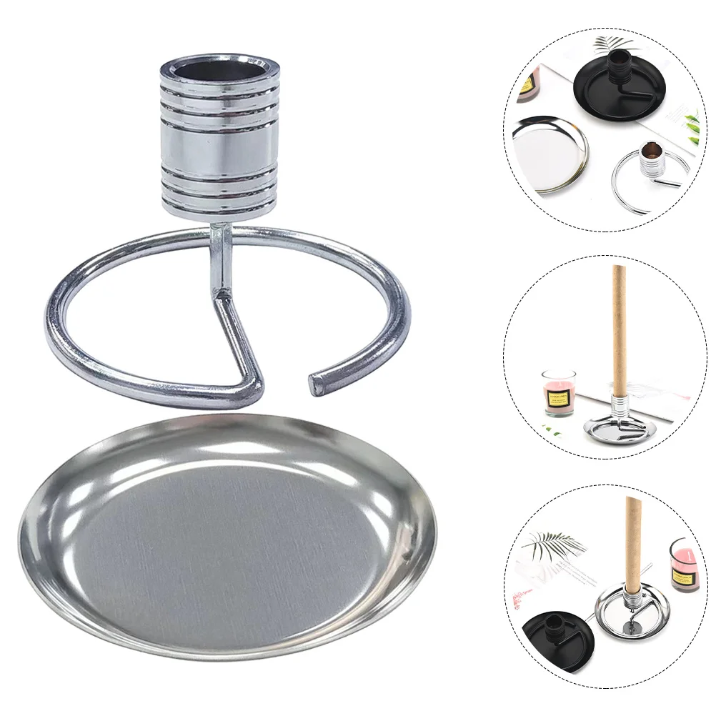 

1Set Mosquito Repellent Stainless Steel Moxa Stick Holder Large Stable Base Heat Resistant Moxa Burner Tray Detachable Ash