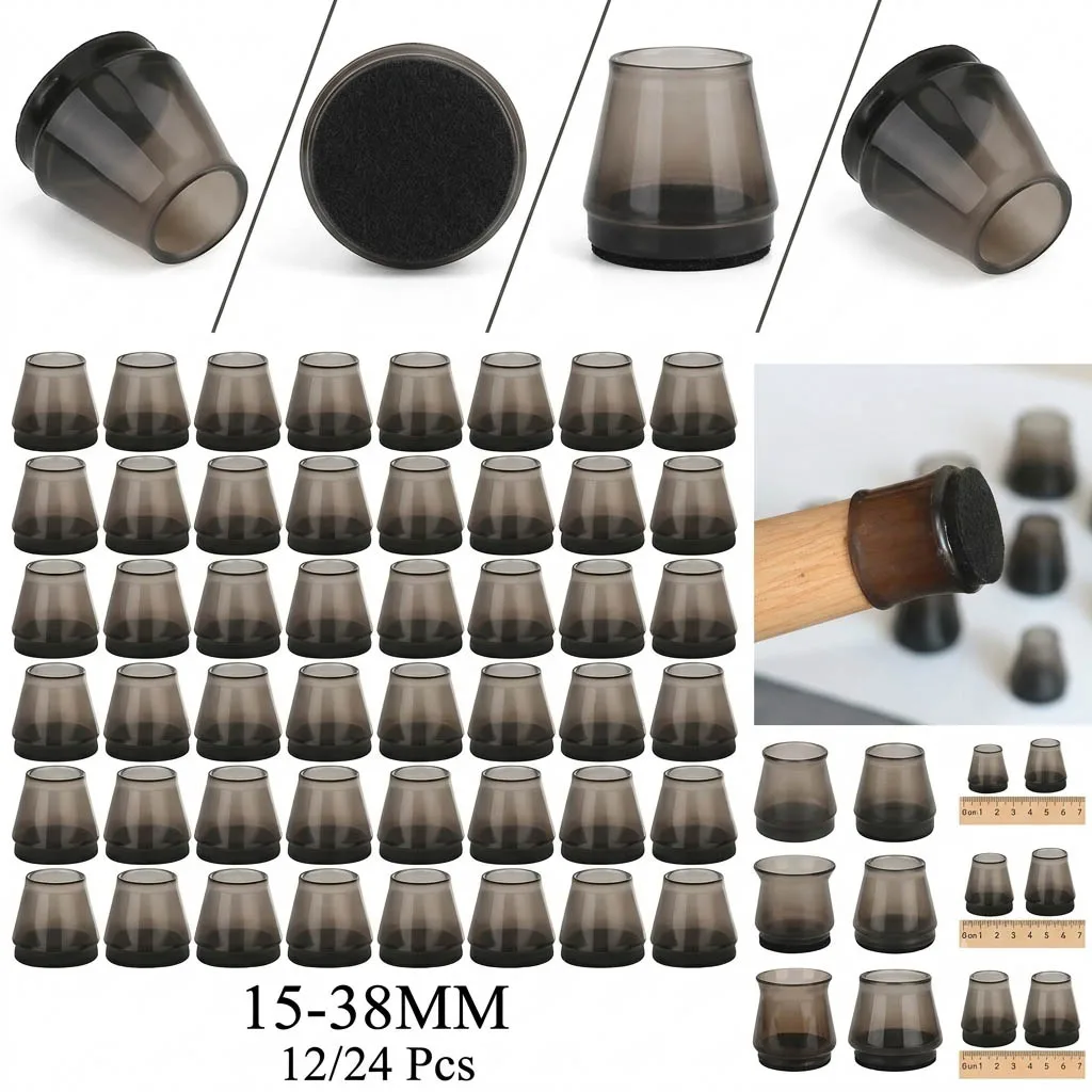 12/24Pcs Anti-Slip Silent Foot Protection Covers for Table & Chair Legs – Wear-resistant & Noise Reducing