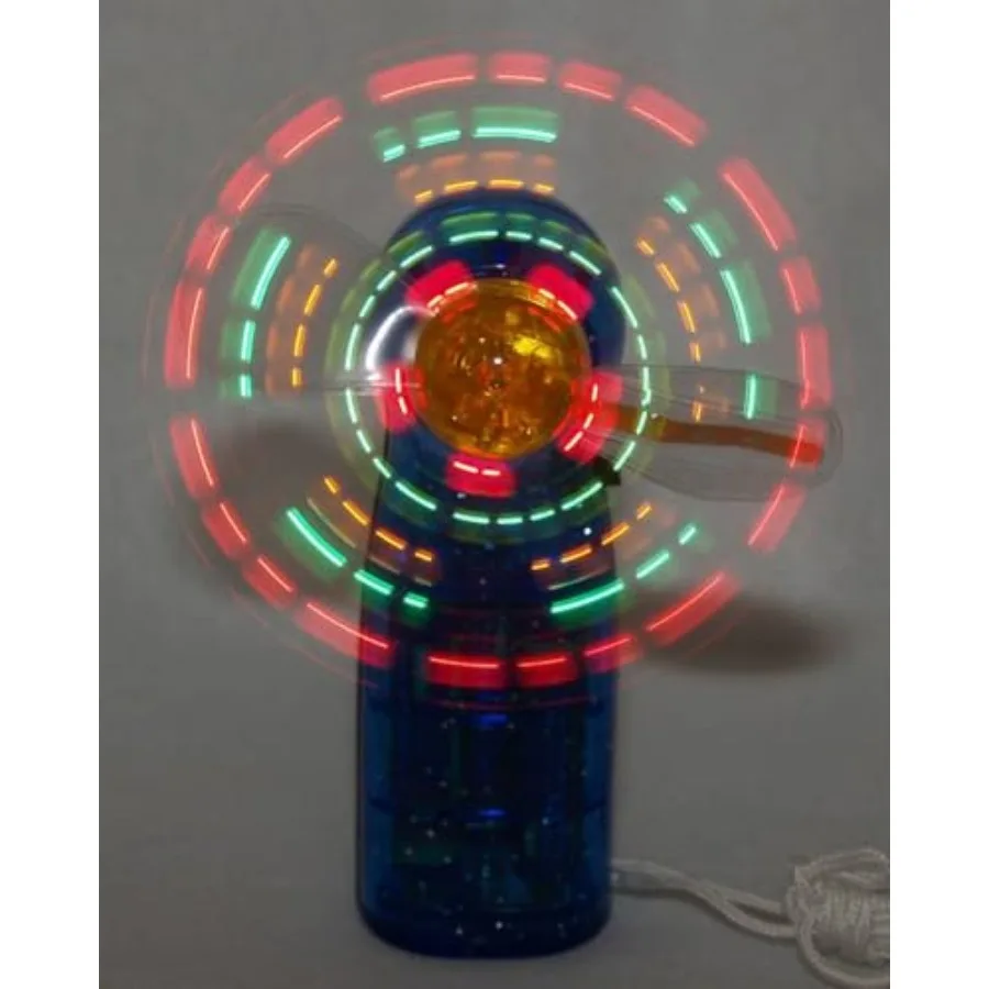 Set of 12 LED Mini Light-Up Handheld Personal Fans w/Changing Patterns, Assorted Colors