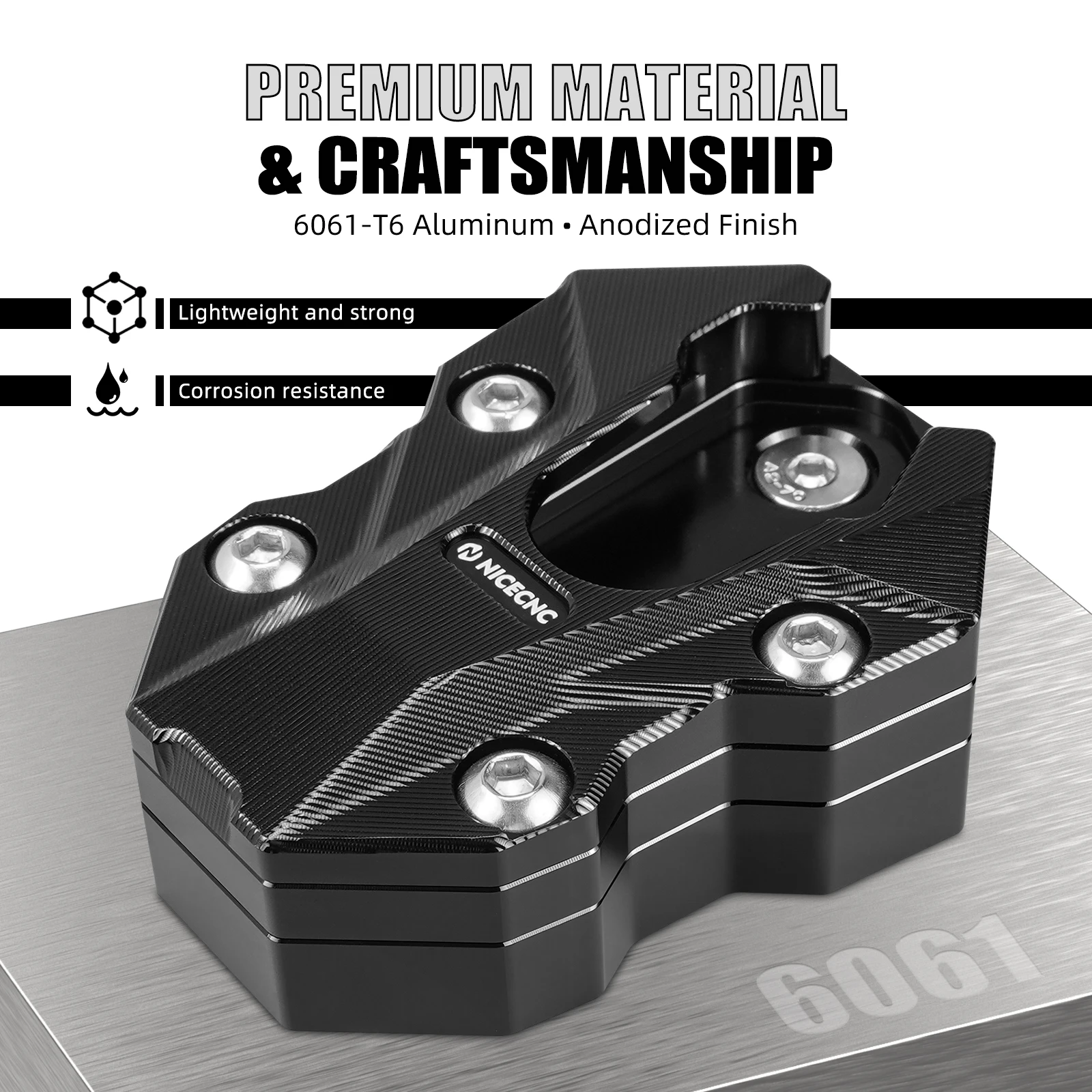 Afbeelding 7: 2024-2025 Voor BMW R1300GS ADV R 1300 GS Adventure Kickstand Uitbreiding Plaat Zijstandaard Vergroter Pad Vervangen Nummer 4653 1638616