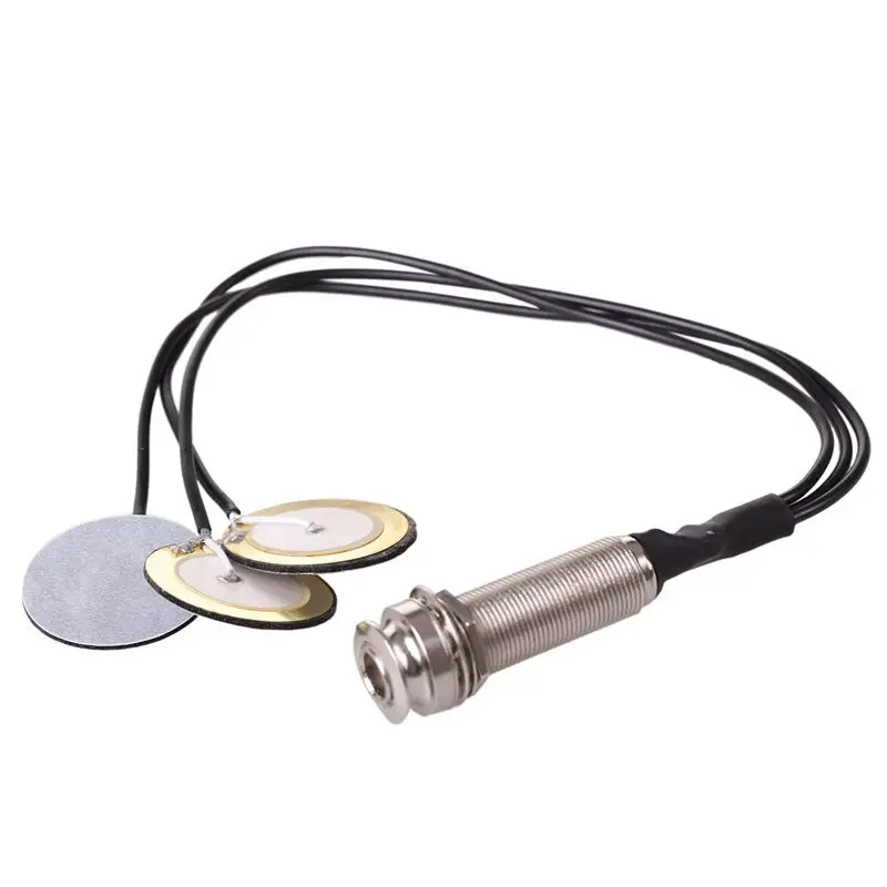 Microphone à Contact Piezo, 3 micros à transducteur avec prise de broche d\'extrémité pour Kalimba #8