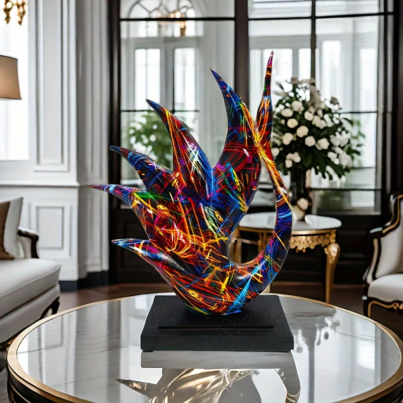 

Modern Abstract Swan Sculpture - Fashionable Resin Figurine, Creative Animal Art Decor for Holidays,Christmas,Decor