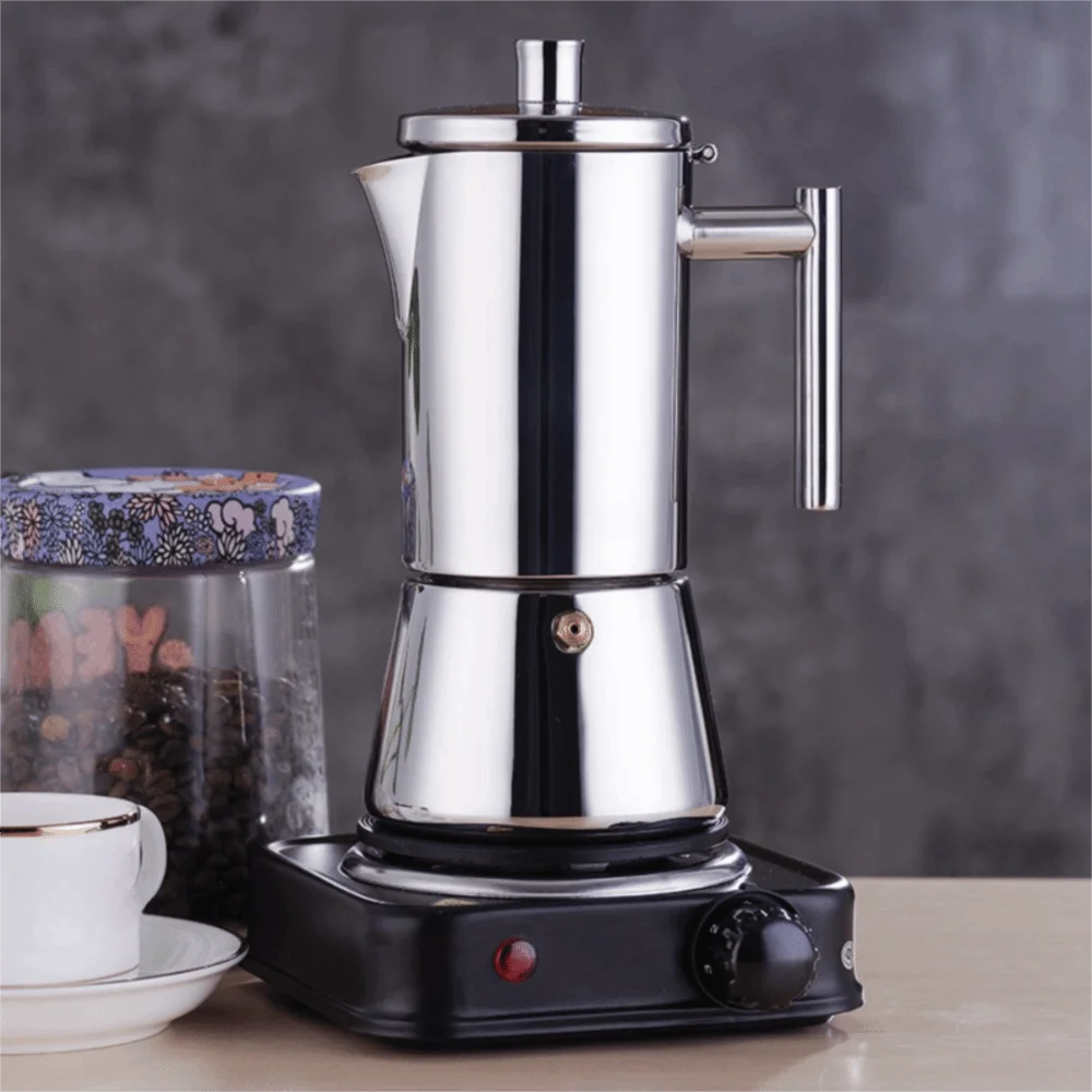 Stainless Steel Italian Coffee Pot Antioxidant 200/300/600 ML Mocha Pot Fast Heat-conductive Leak-proof Espresso Percolator