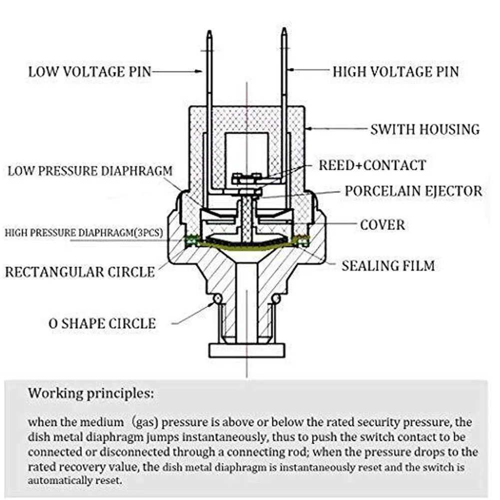 Stable Operation Air Compressor Switch Air Pressure Switch Compressor Cutout Air Compressor Switch Stable Switching Contacts