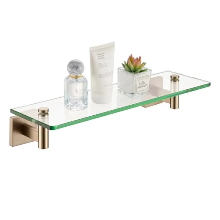 

Wall Shelves Bathroom Hardware Glass Floating Shelf for Bedroom Living Room Kitchen Hanging Rack B1105CPG-L16