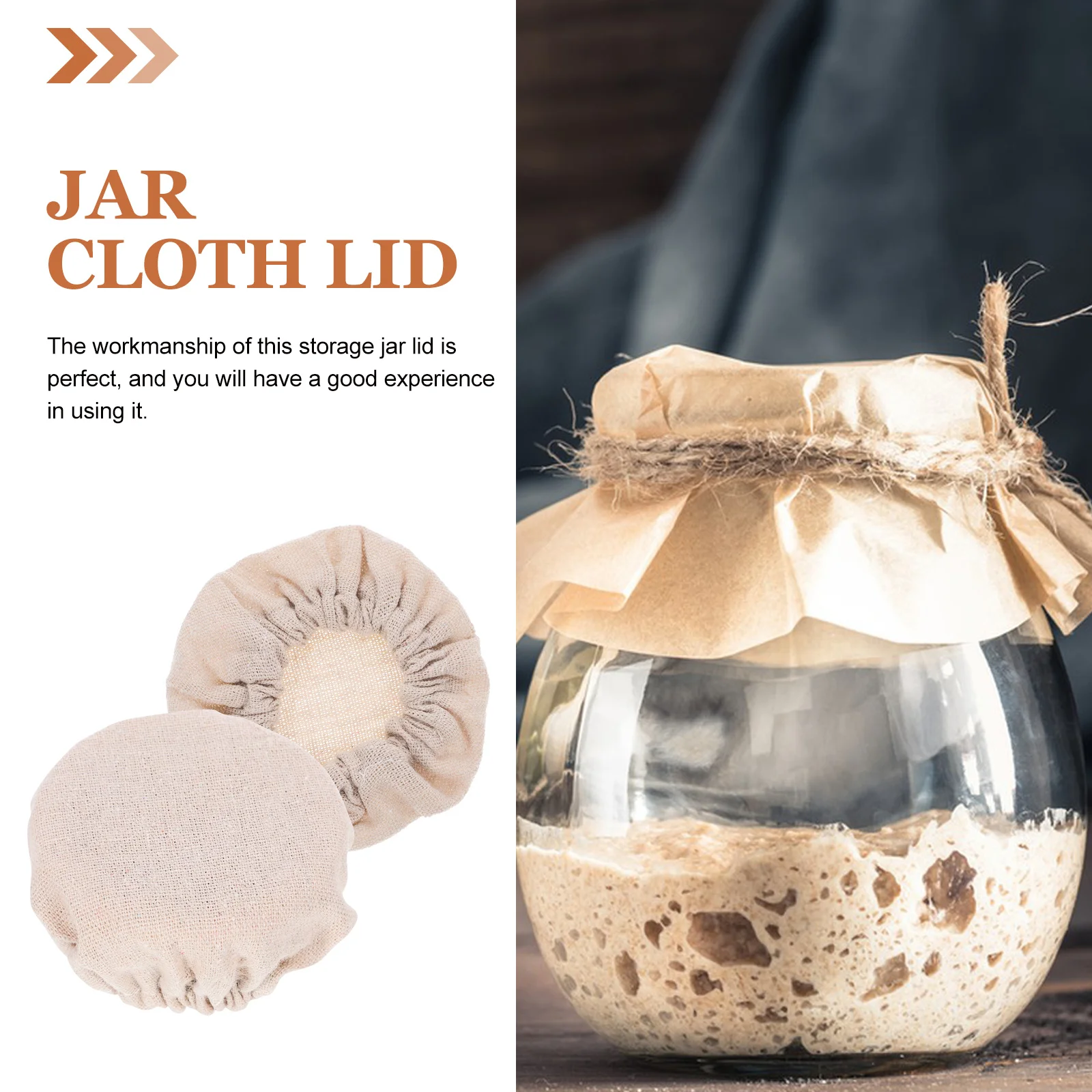 

2Pcs Cloth Material Jar Lid Washable Reusable Cover for Glass Storage Bottles Kitchen Canning Jar Protectors Dried Goods