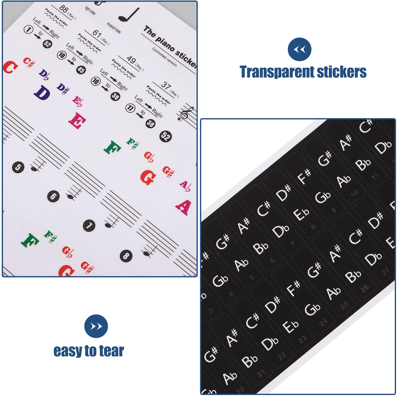 

Stickers Piano Music Note Electronic Organ Keyboard Beginner Label