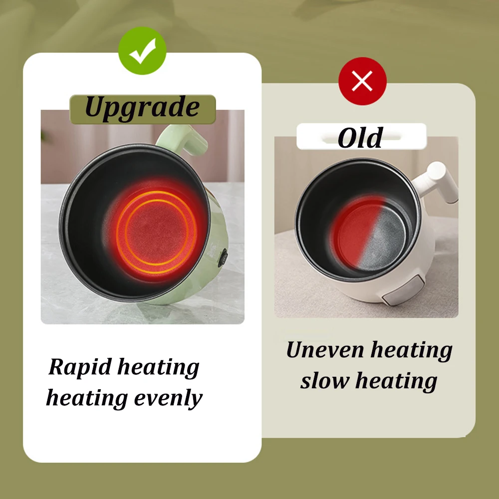Mini fogão elétrico antiaderente, panela de cozimento doméstico, única camada dupla, vaporizador de aço inoxidável, panela quente, 110V, 220V, 1.8L