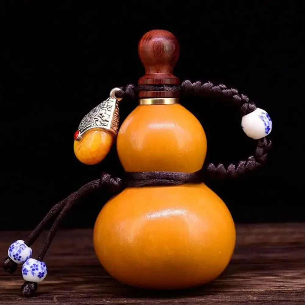 

Photo Props Chinese Style Wood Gourd Hanging Decor Retro Natural Gourd Pendant Whit Lid Lightweight Mini Gourd Decor Travel