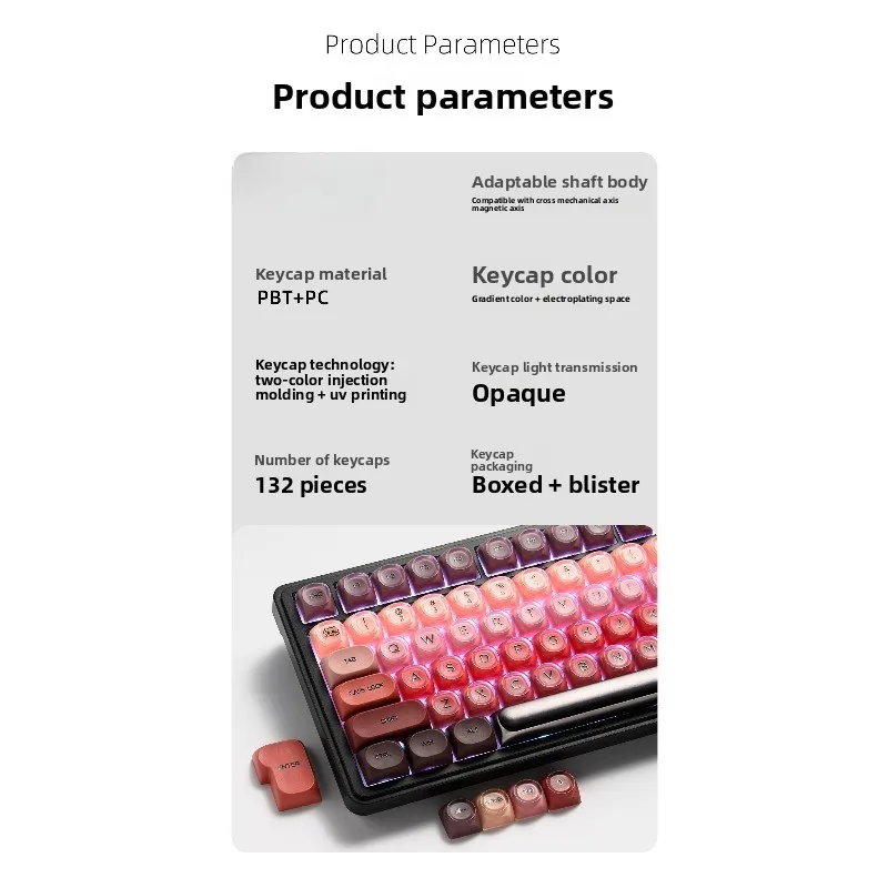 Jelly mist translucent metal texture mechanical keyboard cute round personality