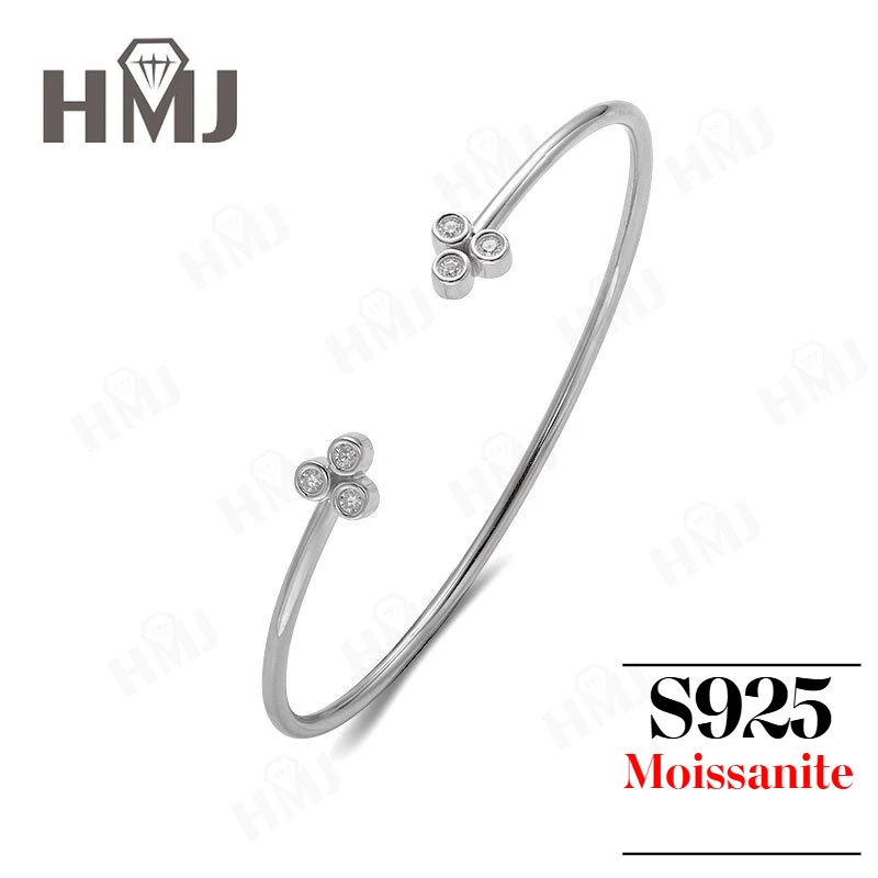 

Moissanite Open Bangle 925 Sterling Silver Anniversary Gift Charm Party Wholesale ​Factory Outlet Pass Diamond Tester Daily Wear