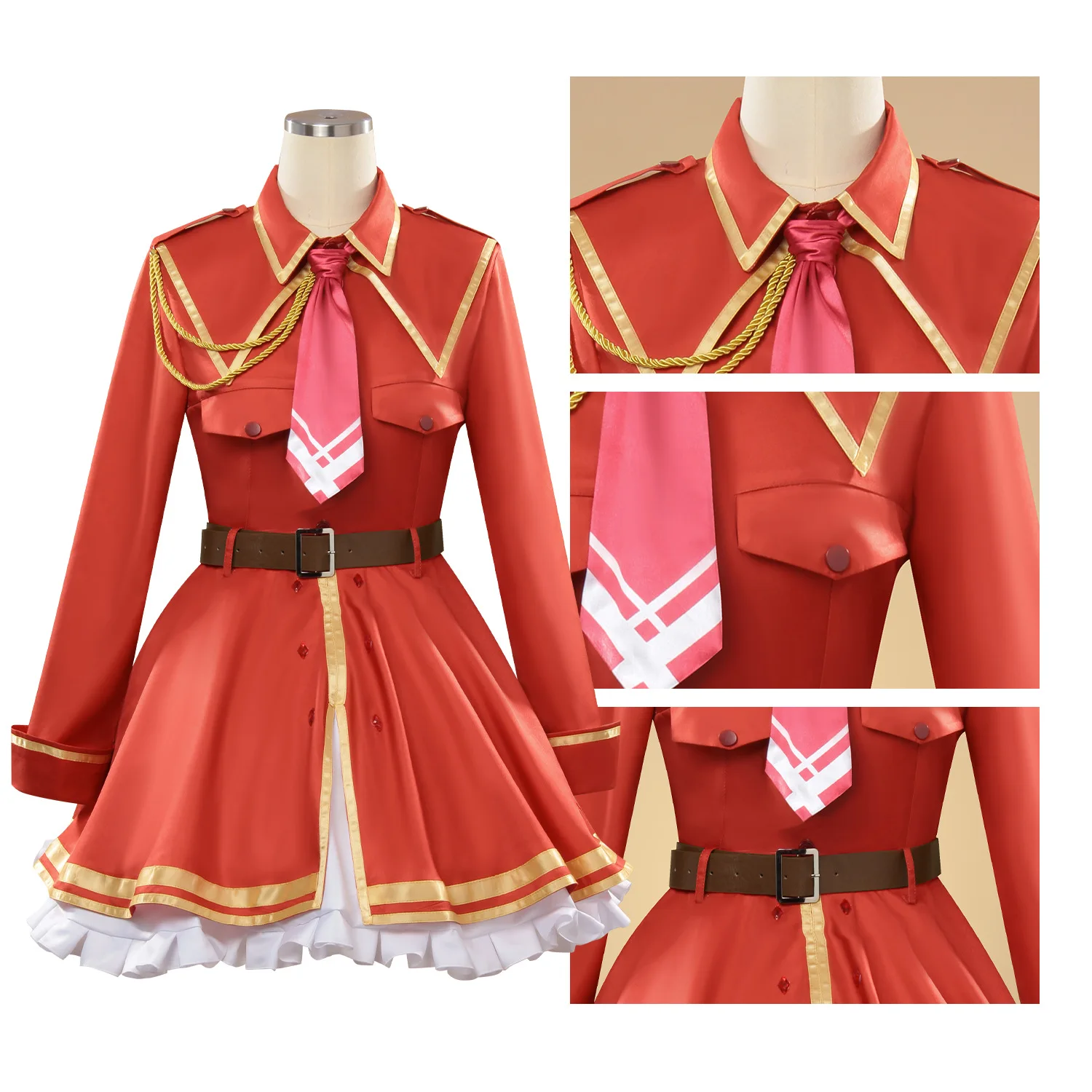 Jill Savelle Cosplay Costume Red Uniforms Anime The Do-Over Damsel Conquers the Dragon Emperor Halloween Comic-con Outfit