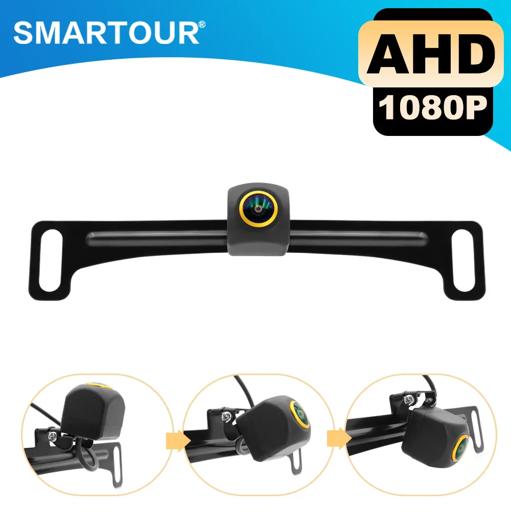 

Камера заднего вида Smartour AHD 1080P с золотым объективом, Кронштейн номерного знака, кронштейн камеры, универсальные автомобильные аксессуары