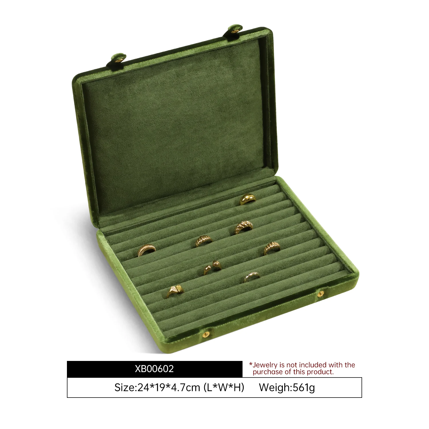 Yinbeini Fluwelen sieradenopbergdoos Ring Oorbel Hanger Display Organizer Grote ruimteverpakkingsdoos voor collectie XB006