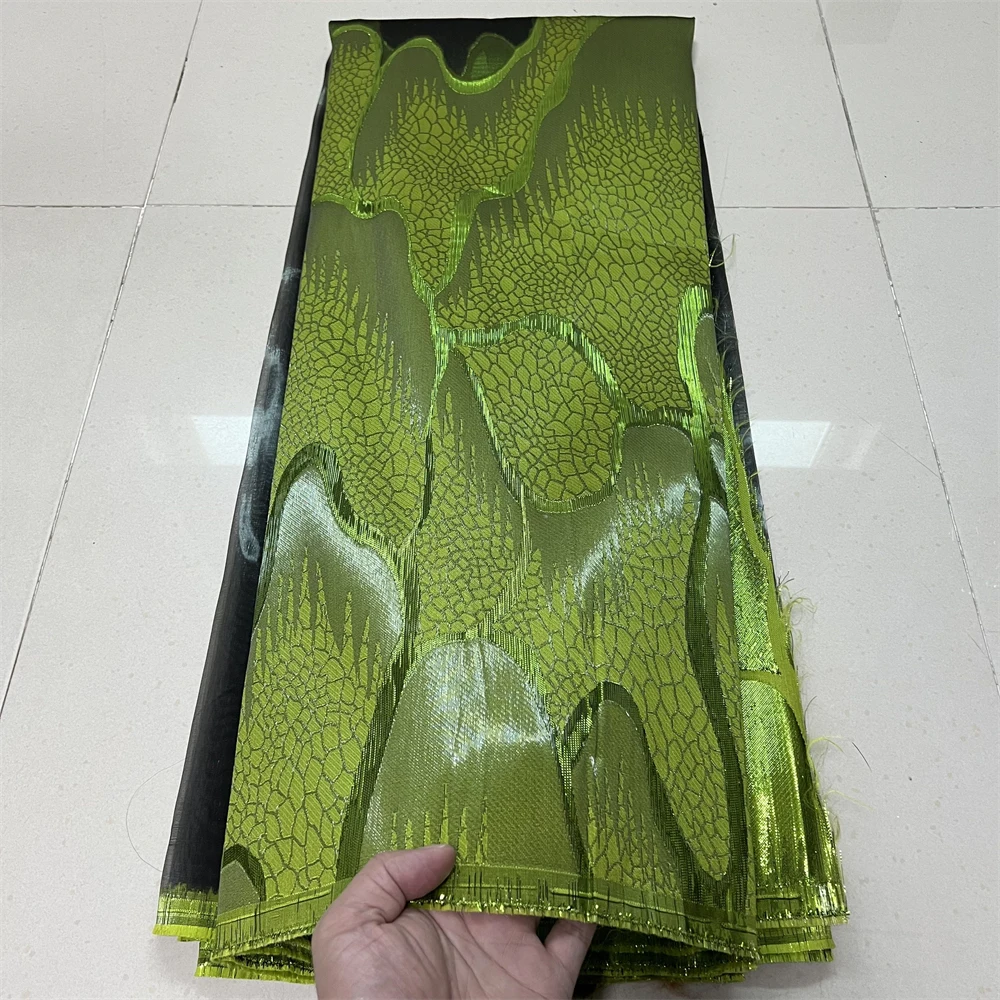 2025 Nieuwste Nigeriaanse Hoogwaardige Tule Kant Stof Jacquard Organza Borduren Guipure voor Party Prom Ontwerp 5 Yard YXZ185