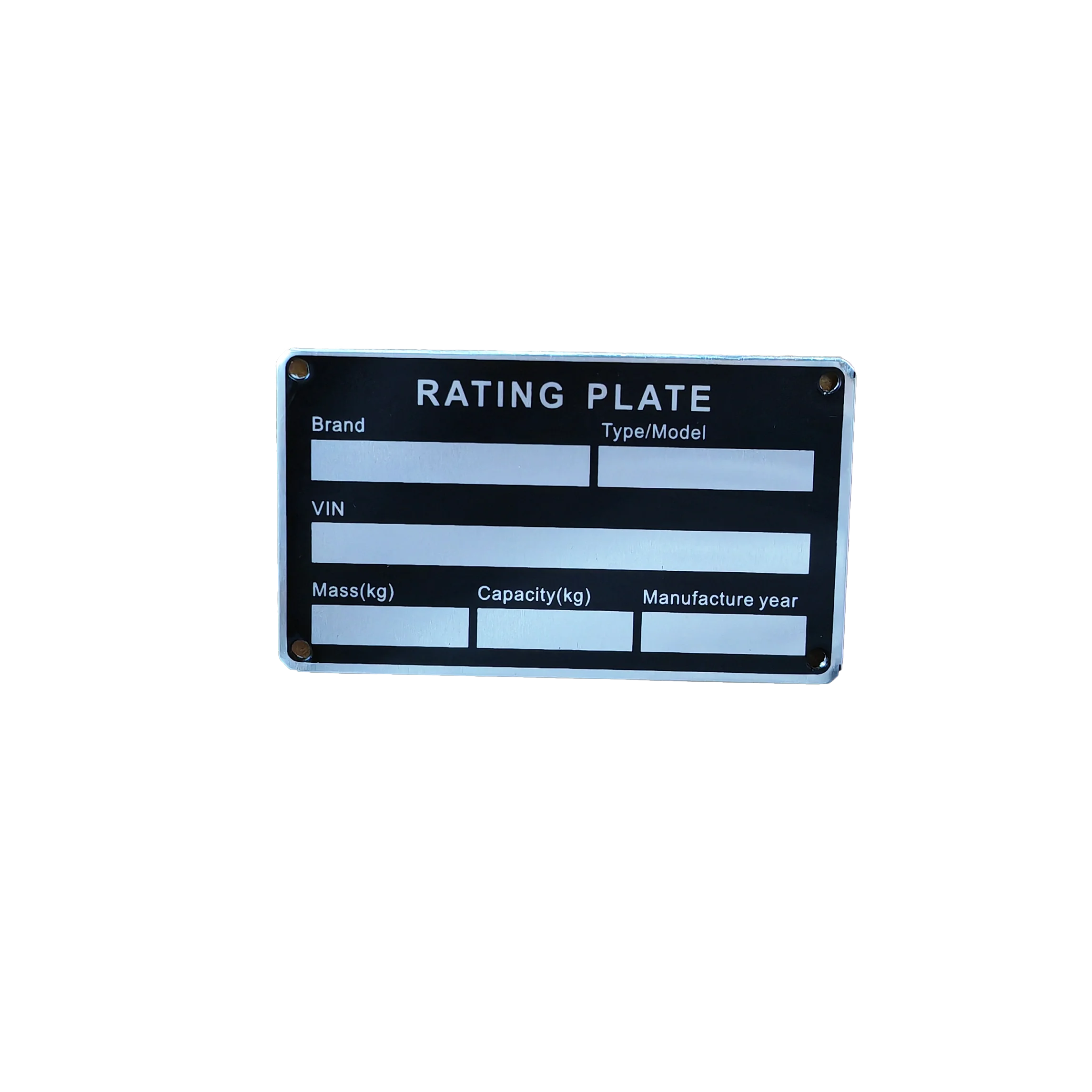 Aluminum Blank or Engraved Trailer VIN & Weight Chassis Plate 85mm x 50mm Identification Number Motorbike Caravan RV Parts Camp