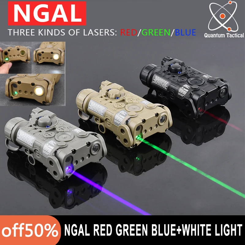 

Tactical NGAL L3 Laser Red Green Blue Dot Sight White LED Light Strobe Nylon Airsoft Scoutlight NGAL PEQ15 Hunting Accessories