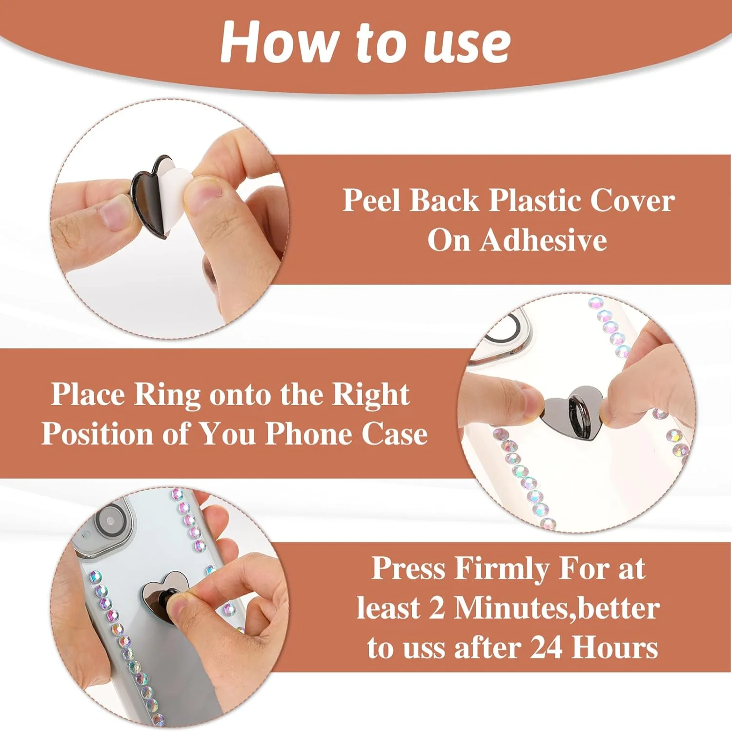 8 قطعة الهاتف الخليوي البنصر القلب الهاتف المعادن الهاتف الخليوي سحر خواتم الاصبع الهاتف فنجر حلقة حامل لطيف ملحقات الهاتف الخليوي