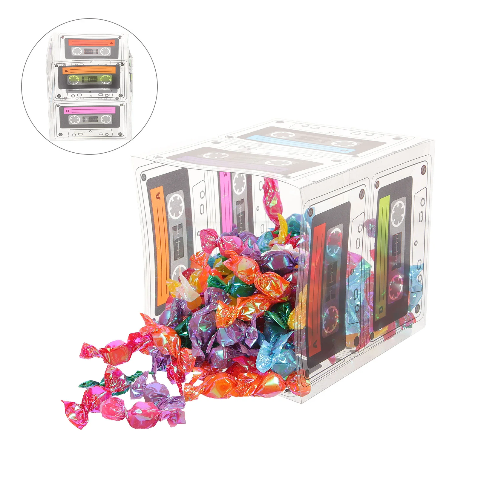 

5 Pcs Paper Packing Boxes Party Treat Music Decor Cassette Tape Table Wrapping Retro Favor for Cookies Candy Decorations