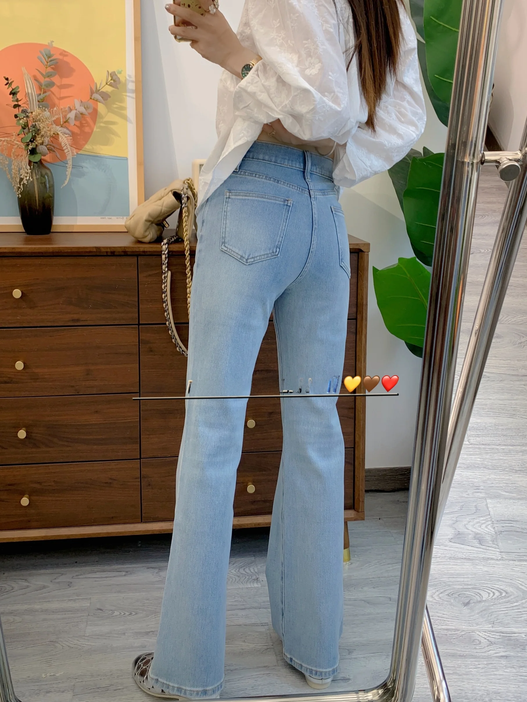 

Джинсы Xiaofan из улучшенной ткани, светло-голубые, микро-клеш, женские, облегающие, эластичные, длинные брюки, с высокой талией, повседневные, хлопковые